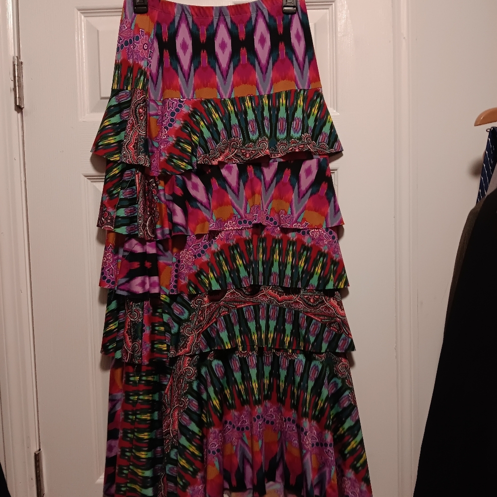 Ruffled maxi skirt